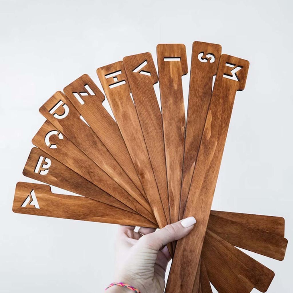 26 Stück Vinyl-Schallplatten-Trenner, alphabetischer Organizer, einfach zu verwendender hölzerner Alphabet-Trenner