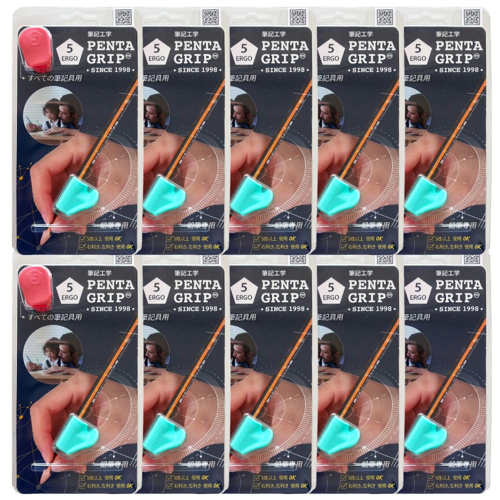 

Flukeforest Pen Grip Support Grips Pencil Pen Handwriting Writing for Pencil and Pen 2 and Stylus Contract FF X10 (Fluke Forest) [10-Pack] FF-PENTA-01