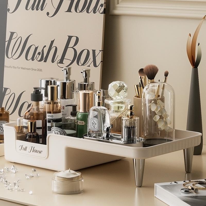 

Большая вместимость Двухслойный Органайзер для косметики для ванной комнаты для помады и ухода за кожей