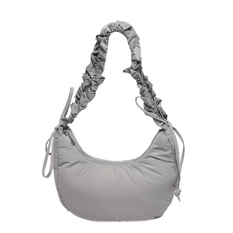 Borsa a Spalla in Nylon 'Cloud' con Design Pieghettato per Uso Quotidiano