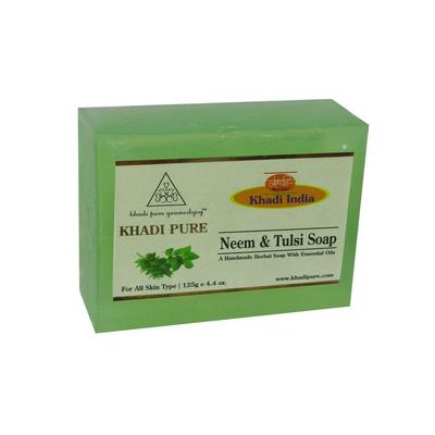 Khadi Pure Gramodyog Kräuter Neem Tulsi Seife 125G Packung 1 Für Weiche Und Geschmeidige Hautpflege
