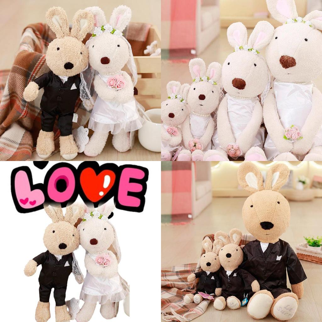 Adorable Sg811 Wedding Bunny Plush Toy Couple For Marriage Celebration Decoration