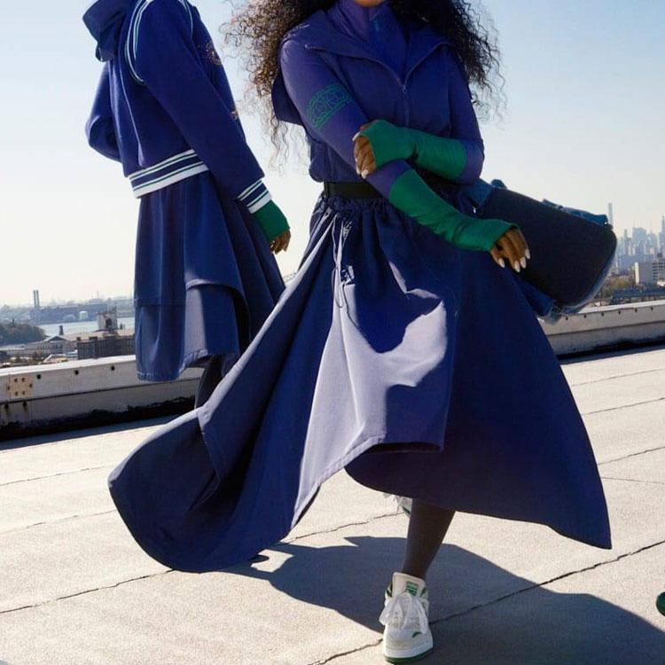 Puma x June Ambrose Reversible Varsity Jacket Blue/Green Women Outerwear 536256-01