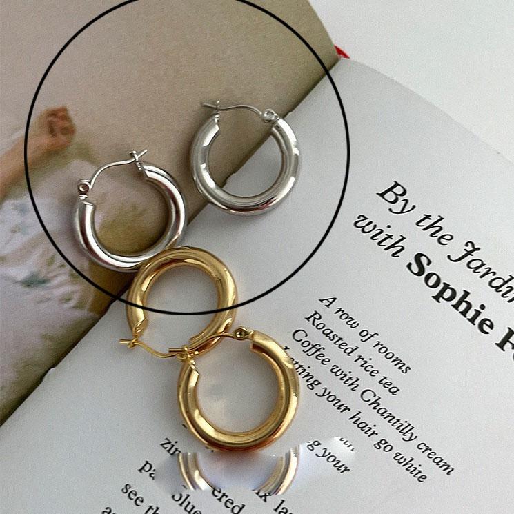 925 Sterling Silver Vintage Circle Gold Earrings For Women Trendy Earring Jewelry Prevent Allergy Party Accessories Party Gift