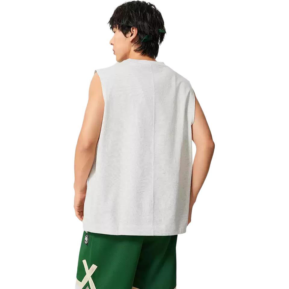 Li Ning Tank Tops Men's Gray Crew Neck Moderate Straight Fit AVSV173-1