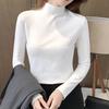 Half High Collar Long Sleeves Slim Fit Bottoming Blouse Autumn Winter Thickened Double-Sided Fleece Pure Color Thermal Top Daily Clothing