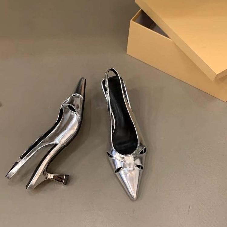 Fashion 2025 French Elegance  High Heel Open Toe Sandals Women's Shoes Hot Sale of The Season New Summer Pointed  Single Shoes