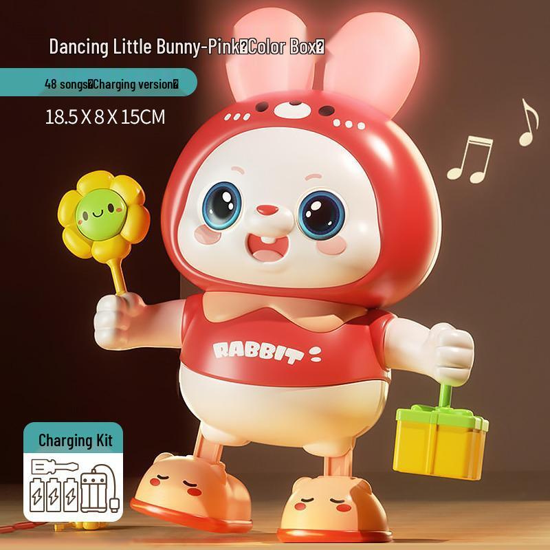 48-Song Singing & Dancing Baby Rabbit Toy for Head Lifting Training