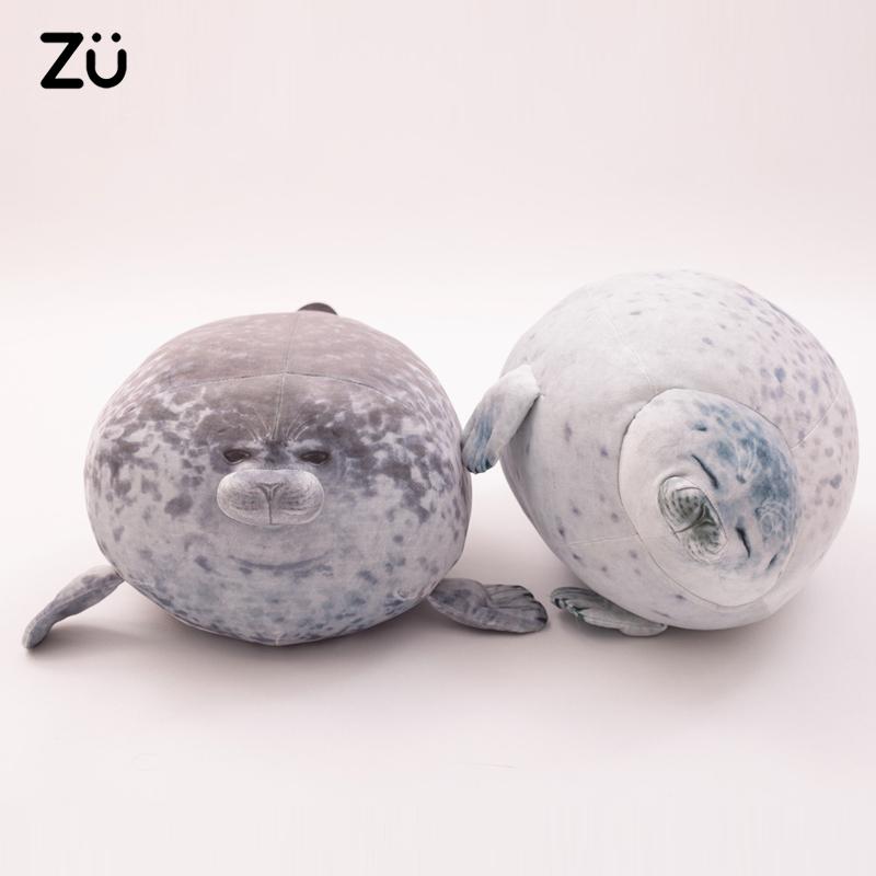Household Items No.2 Unisex Kids White Zu Chubby Blob Seal Pillow Lifelike Stuffed Marine Animal Cute Seal Soft Doll Simulation Seal Kids Toys Birthday Gift