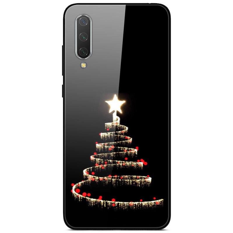 New Year Christmas Case For Xiaomi Mi 9 Lite CC9 CC9E A3 9T SE Tempered Glass Hard Cover For Redmi Note 8T 8 7 K20 Pro Bumper