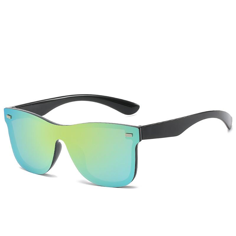 European and American Trend Brands Integrate Street Shooting Versatile Rice-bound One-piece Glasses, Fashionable Cycling Reflective Sunglasses