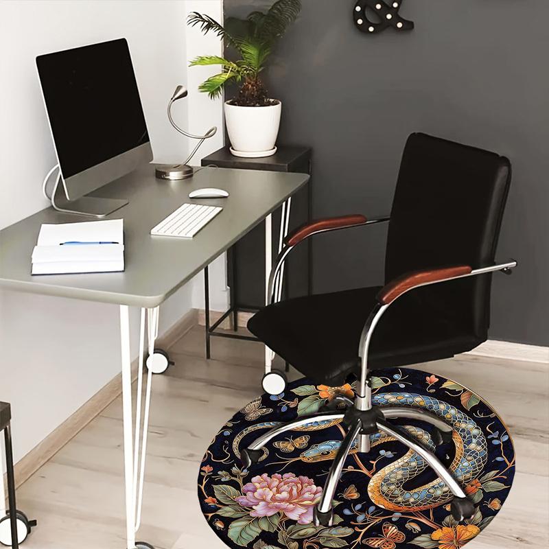 

1pc Office Carpet Chair Mats Snake and Floral Garden Perfect for Decorating Office Chairss, Or Bedrooms.YDT453 80cm by 80cm
