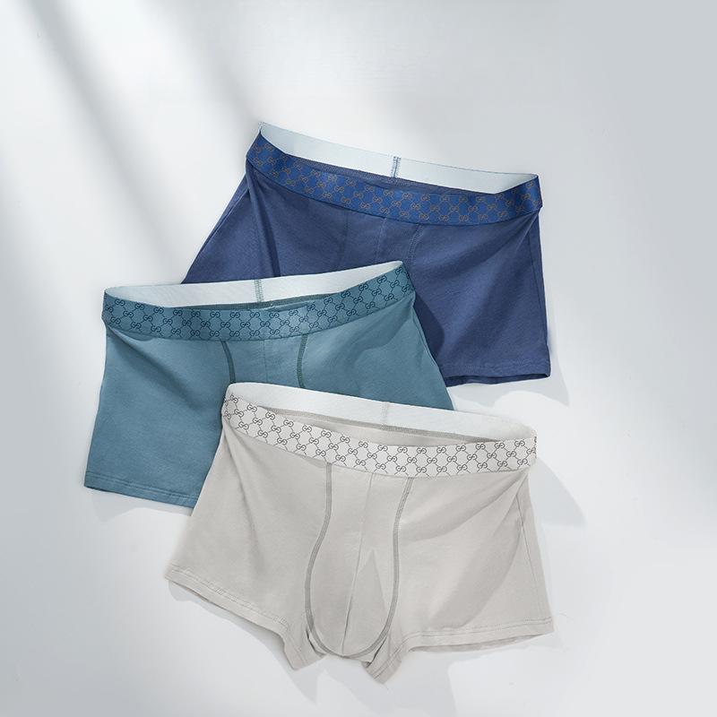 3pcs Men's Underwear Men's Antibacterial Plus Size Flat Corner Pants Men's Four Corner Pants and Shorts Boxer Brief