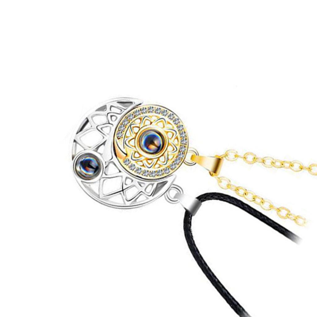 Magnetic Couple Necklace for Him Her Moon Sun Shape Matching Necklace Couple Necklace