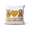 Gaslight Gatekeep Girlboss Childhood Cancer Awareness Pillow Cover Gold Ribbon Retro Groovy Wavy Design Cushion Case