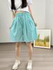 Colorful High-Waist Ice Silk Women's Loose Slimming Wide-Leg Summer Shorts