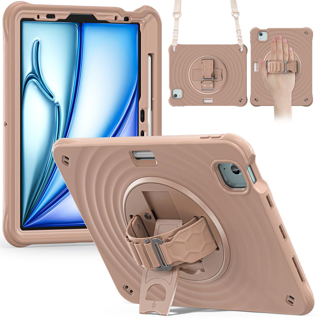 For iPad Air 11 (2025)/(2024)/Air (2022)/(2020)/Pro 11 (2022)/(2021)/(2020)/(2018) Case Kickstand with Shoulder Strap