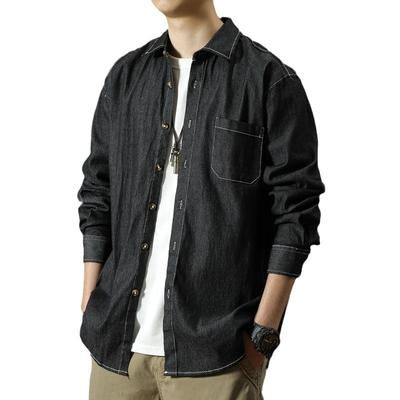 Denim Long Sleeved Shirt Loose Oversized Shirt Jacket Handsome Versatile Shirt