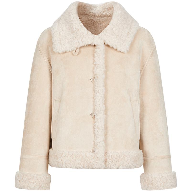 

Женская байкерская куртка из искусственной замши Annakou с шерстяной подкладкой XL