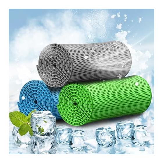 Cooling Towel, Cooling Towel, Set of 3, Cooling Towel, Cool Feeling, Quick Drying Towel, Sweat Absorbent Sports Towel, Summer Heat Prevention, Heat