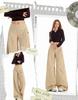 2025 Women's Autumn Khaki Wide-Leg Casual Drapey Floor-Length Pants