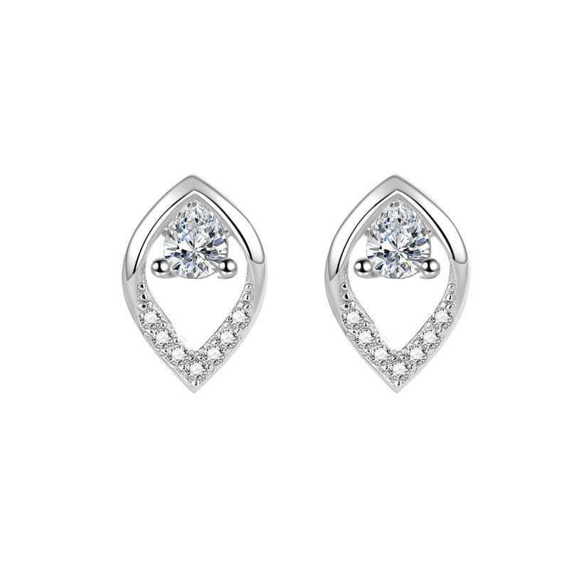 Water Drop Stud Earrings Women's Autumn Light Luxury Rhombus Earrings Niche Ins Trendy New Earrings