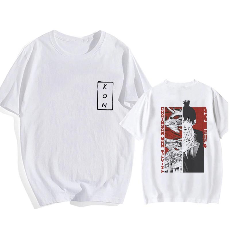 Japanese Anime Chainsaw Man T-shirt Pochita Cartoon Harajuku Makima Graphic Men's T-shirt Casual High-quality Comic T-shirt