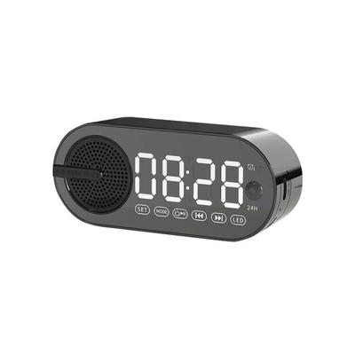 Difuzor Bluetooth fără fir 2 în 1 Ceas cu oglindă LED Ceas cu alarmă de birou reîncărcabil Suport card TF/Player de muzică Bluetooth
