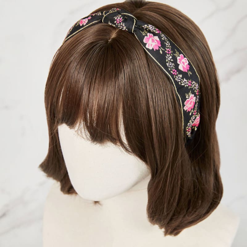 MAIA Pearl Flower Jacquard Hairband A - Knot Pink