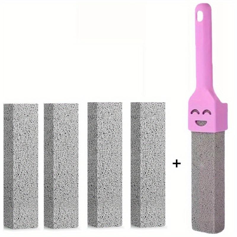Pumice Stone Cleaning Stick Set - Stain & Rust Remover for Toilet, Kitchen, Bathroom Tiles, and Sinks - Includes Handle Brush