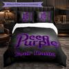 Deep Purple Customized Name Text Bedding Set, 1 Duvet Cover & 2 Pillowcases Personalized Bedroom Gift