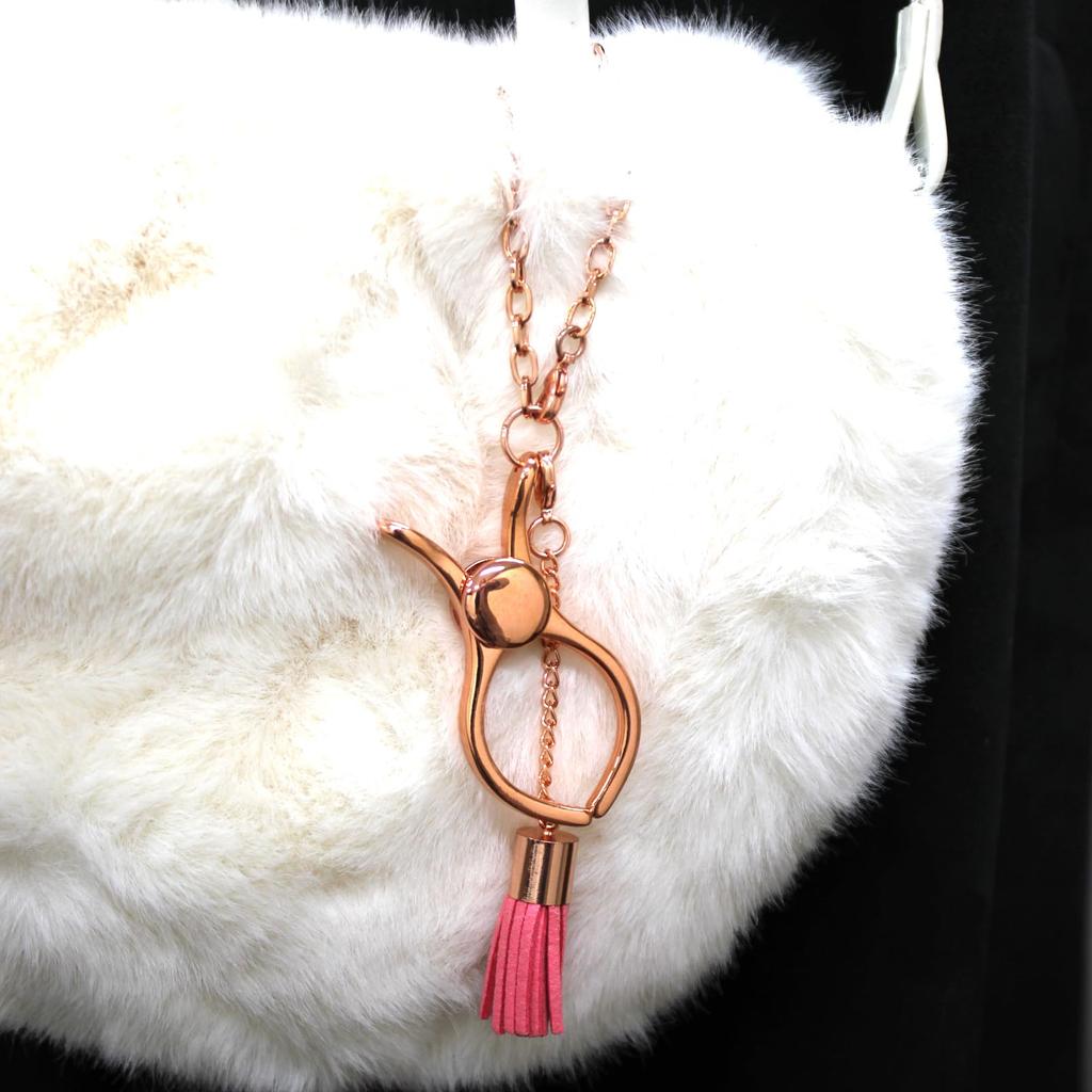 Jennifer Women's Glove Holder & Bag Charm, Pink Gold, F