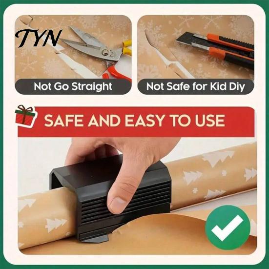 Portable Paper Slitter Wrapping Roll Cutter, Slide Rail Trimmer with Photo Trimming Device Safety Blade, Clean Straight Cut for Crafting And