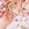 GLOBLELAND 10 Pcs Gold Claws Nails Ring Set Gothic Punk Finger Claws Crystal Full Finger Nail Ring False Easy Long Nails Bend Fingernail Claw for
