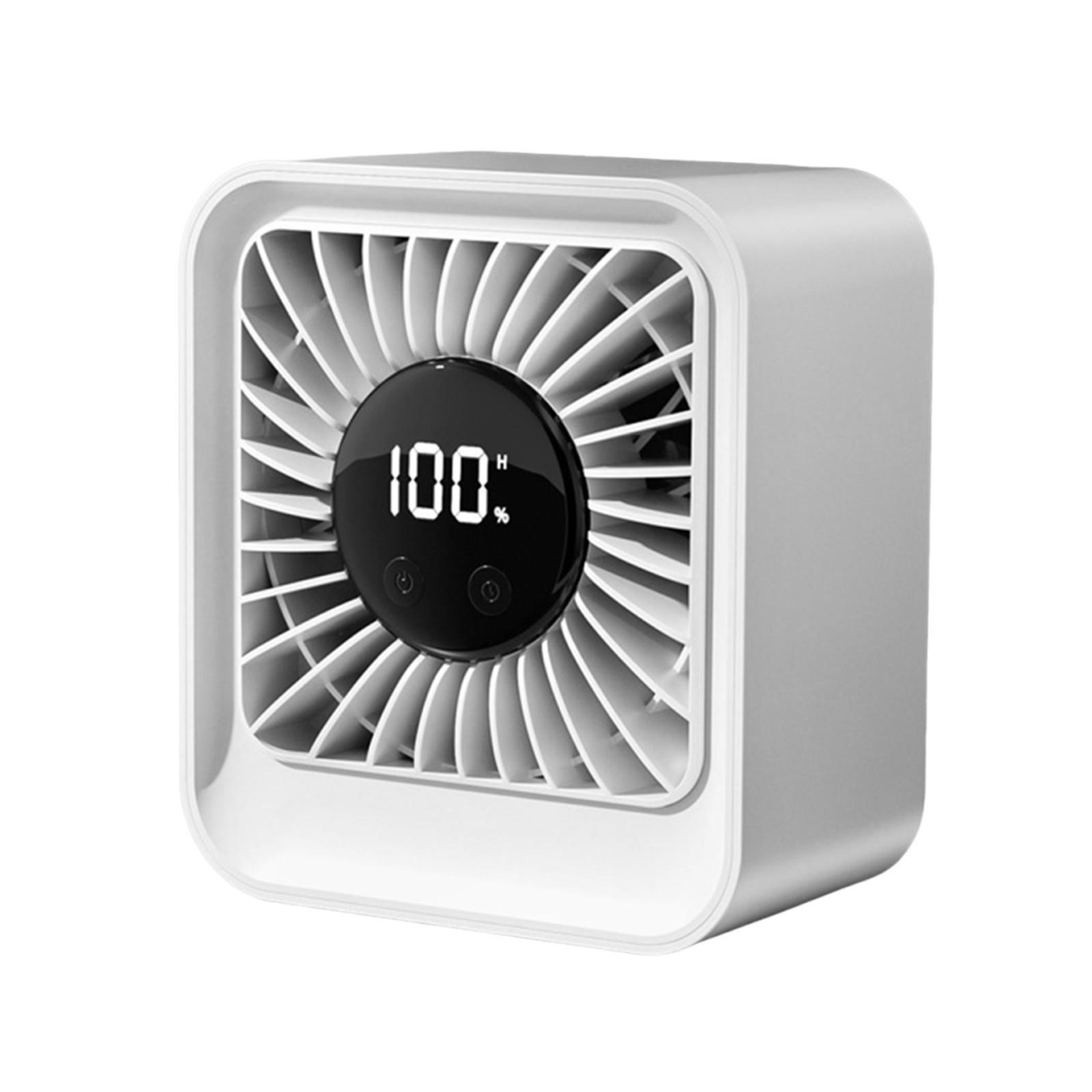 

Type-C ABS Small Desk Fan Adjustable 8-Speed with Turbo Airflow & Digital Display for Bedroom Home Dorm Office Travel Camping белый