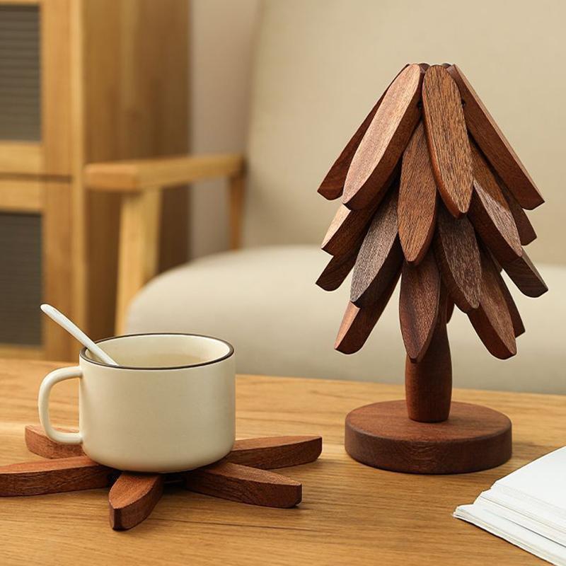 Baumdesign Ständer Holz Untersetzer Dekorativ Hitzebeständig Tischmatte Untersetzer Holz Platzsets Heißer Topf