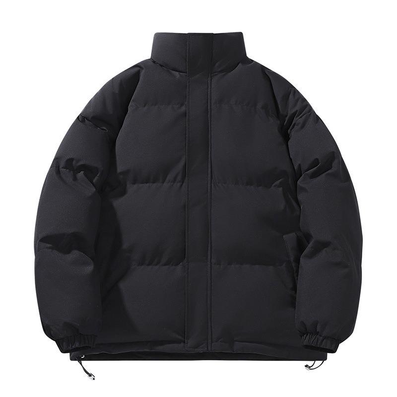 

Autumn and Winter Men s Cotton Clothes Jacket Loose Large Size Stand-up Collar Thickened Bread Clothes XXXXL чорний