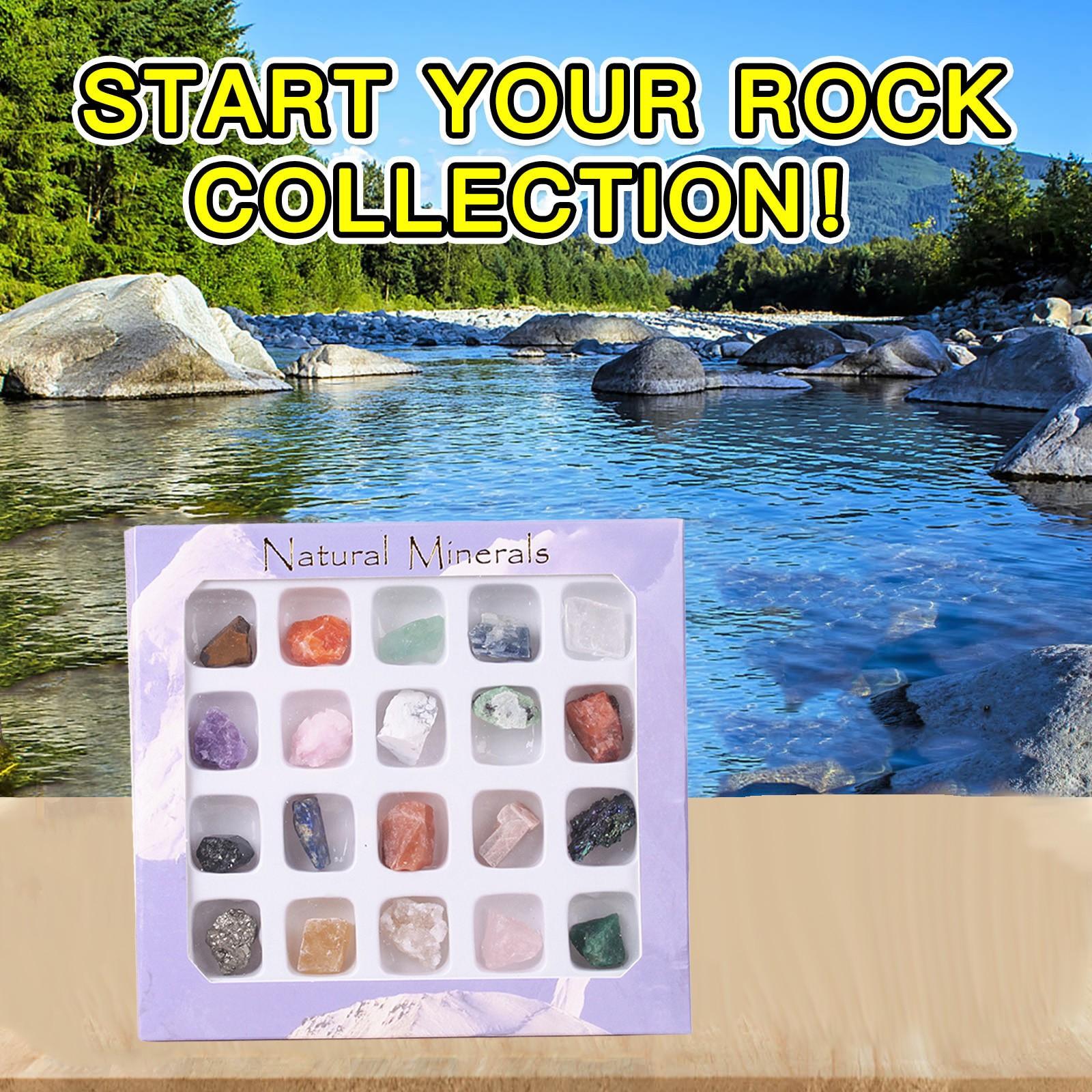 

20 Kinds Of Mixed Natural Crystal Specimens Early Education Collection Gift Box