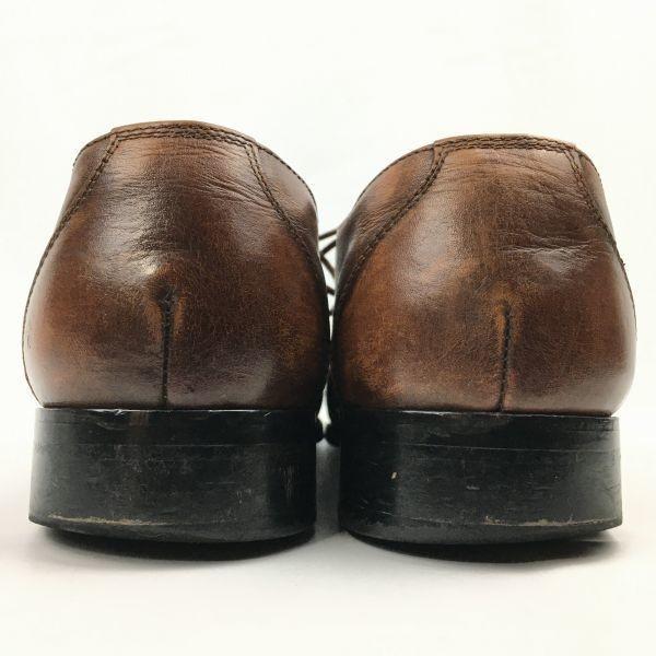 USED/Queen Classic Made In Japan Long Nose Straight Tip Business Shoes Brown Size 40 (25.0)