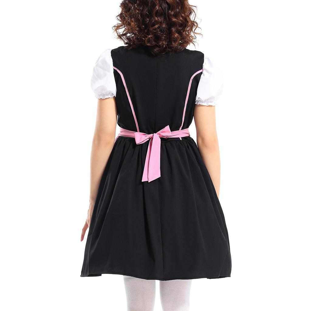Women's Vintage Dress Solid Color Patchwork Cosplay Dresses