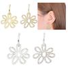 Asymmetric Dangle Earrings Unique Hollow Flower Drop Earrings Statement Jewelry Fashion Simple Small Hoop Earrings