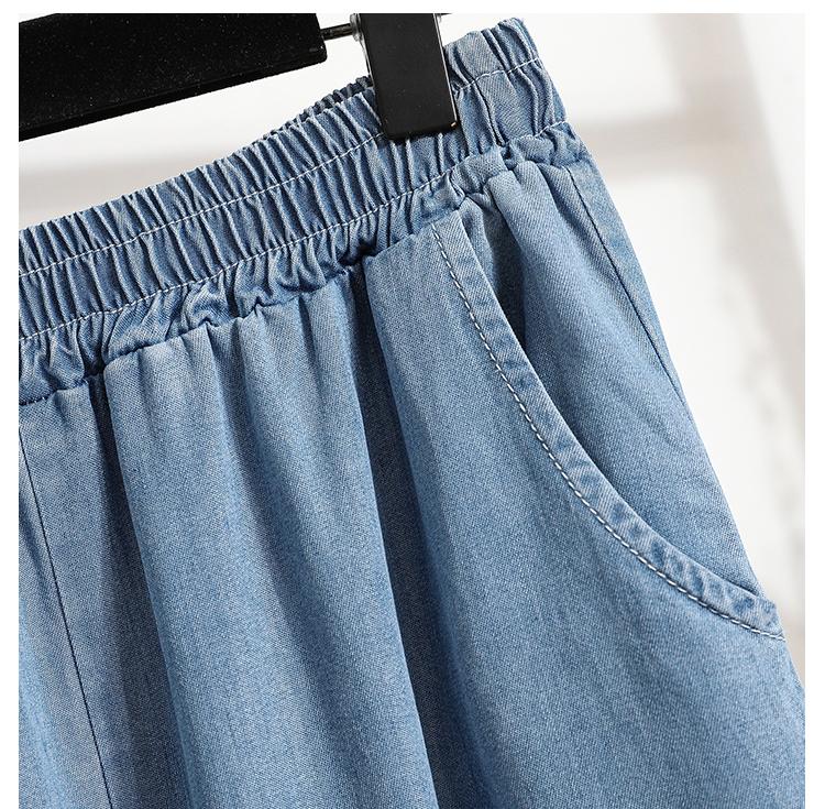 MOJTA Women Spring Autumn Plus Size Casual Loose Pants Hight Waist Jeans