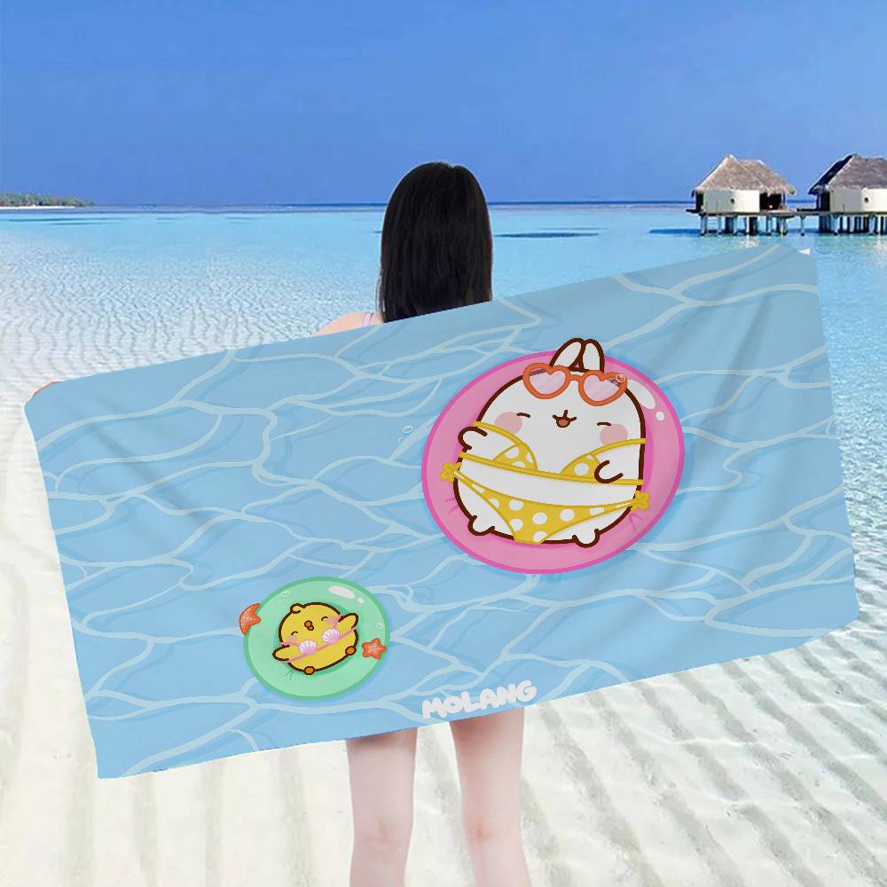 Character M-Molangs Microfiber Printed Beach Towel Mountain Climbing Yoga Beach Swimming Running Absorbent Soft Towel