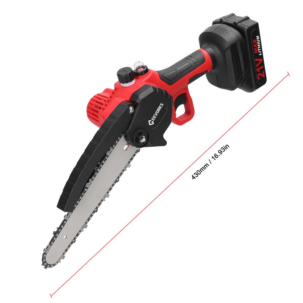 21V 8 Zoll Tragbare Elektrische Astsägen Kleine Holzspalt-Kettensäge Bürstenmotor Einhändig