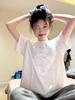 pure cotton white short-sleeved t-shirt women's summer new design sense niche American loose large size fat mm half-sleeved top
