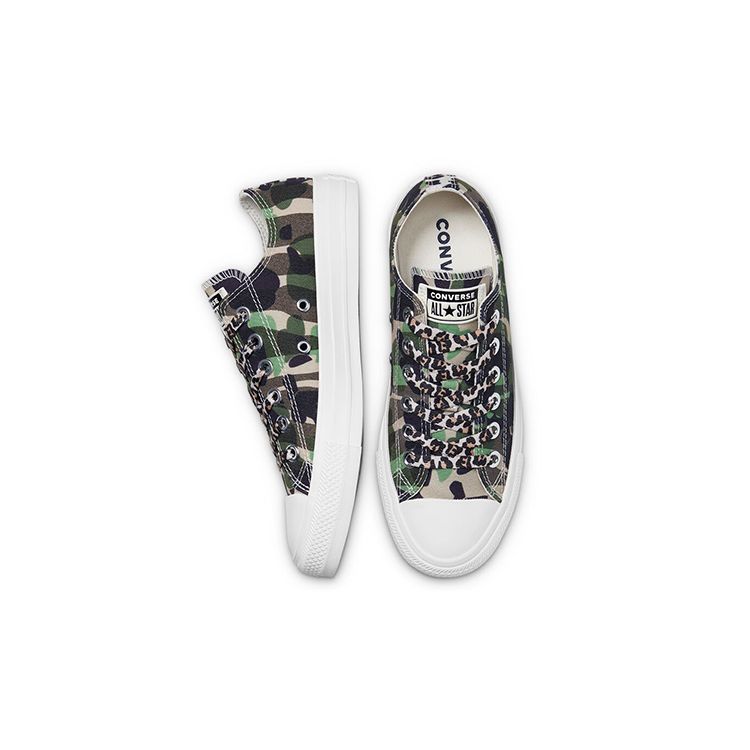 Converse Chuck Taylor All Star Low Top Durable Breathable Canvas Shoes Women Sneakers Camouflage-Green 570780C