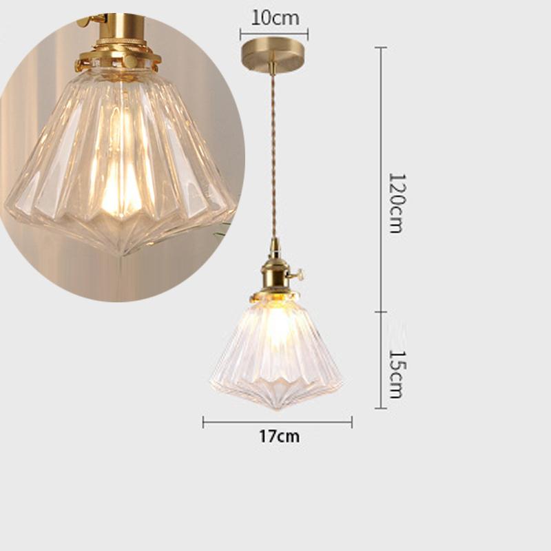 Vintage Ripples Glass Pendant Lamp Bedroom Dining Room Kitchen Retro Pendant Light Indoor Decor Hanging Light Ceiling Chandelier
