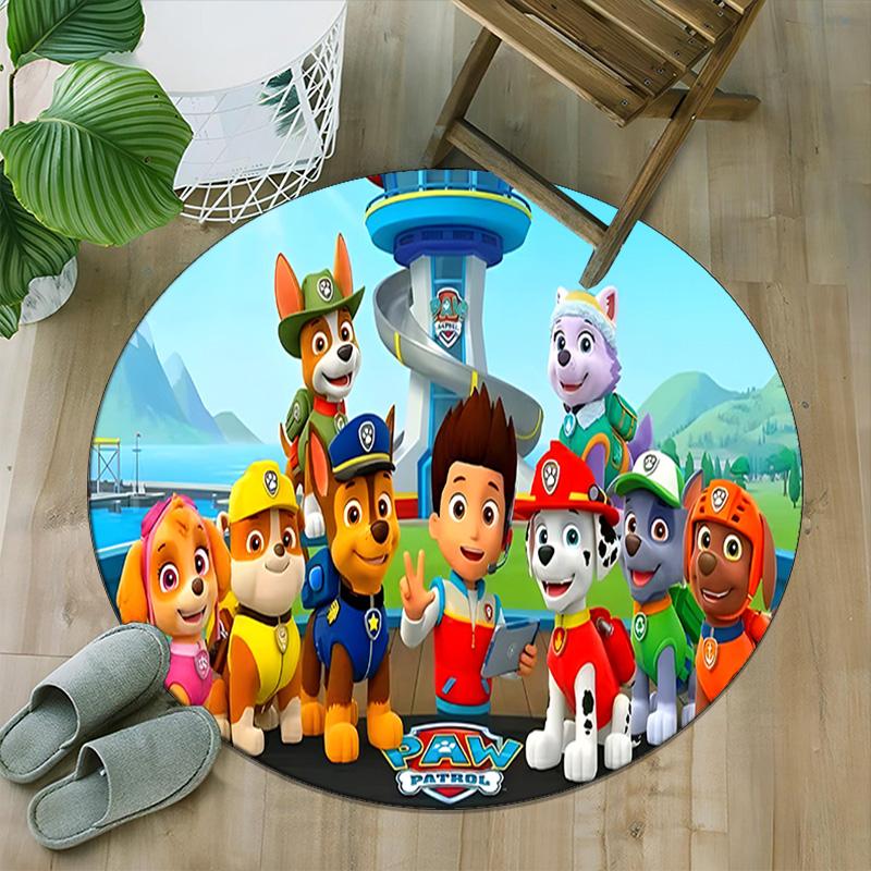 1pc Paw25 Carpet, Round Rug, Comfortable, Suitable for Entryways, Living Rooms, Office, And Bedrooms, Christmas Decoration