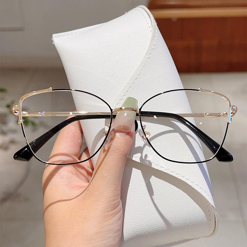 Trendy Retro Oval Metal Frame Women New Fashion Korean Style Glasses Blue Light Blocking Stylish Brand Decor Eyewear