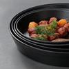 Unbreakable Dinner Plates Food Storage Tray Round Black Melamine Porcelain Barbecue Dishes Dishwasher Safe BPA Free Kitchen Tool